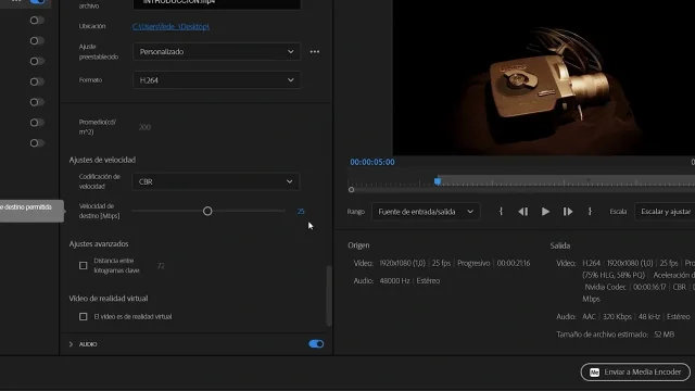 Panel de exportación de DaVinci Resolve junto a la previsualización del vídeo