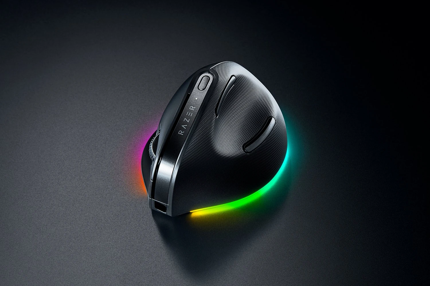 Ratón Razer Pro Click V2 negro con iluminación en la base