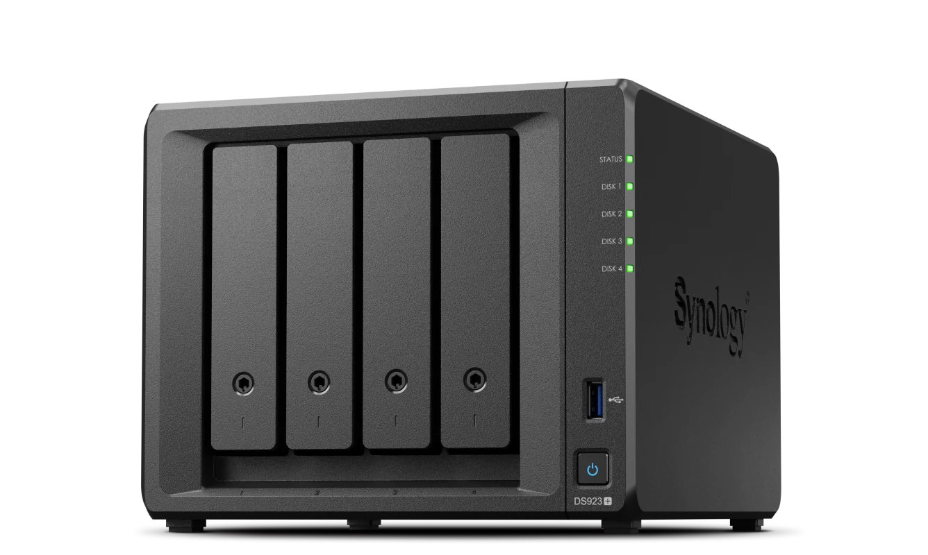 NAS Synology DS923+ con cuatro bahías para discos