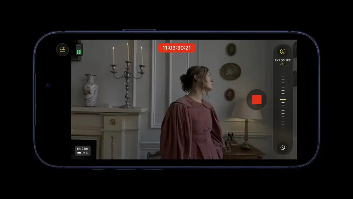 Final Cut Camera con controles manuales en un iPhone