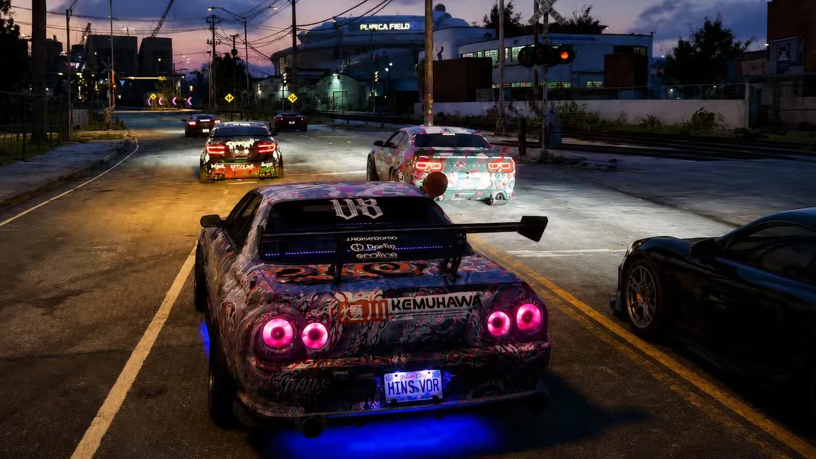 Carrera urbana nocturna en material oficial de GTA VI, no extraída del vídeo filtrado