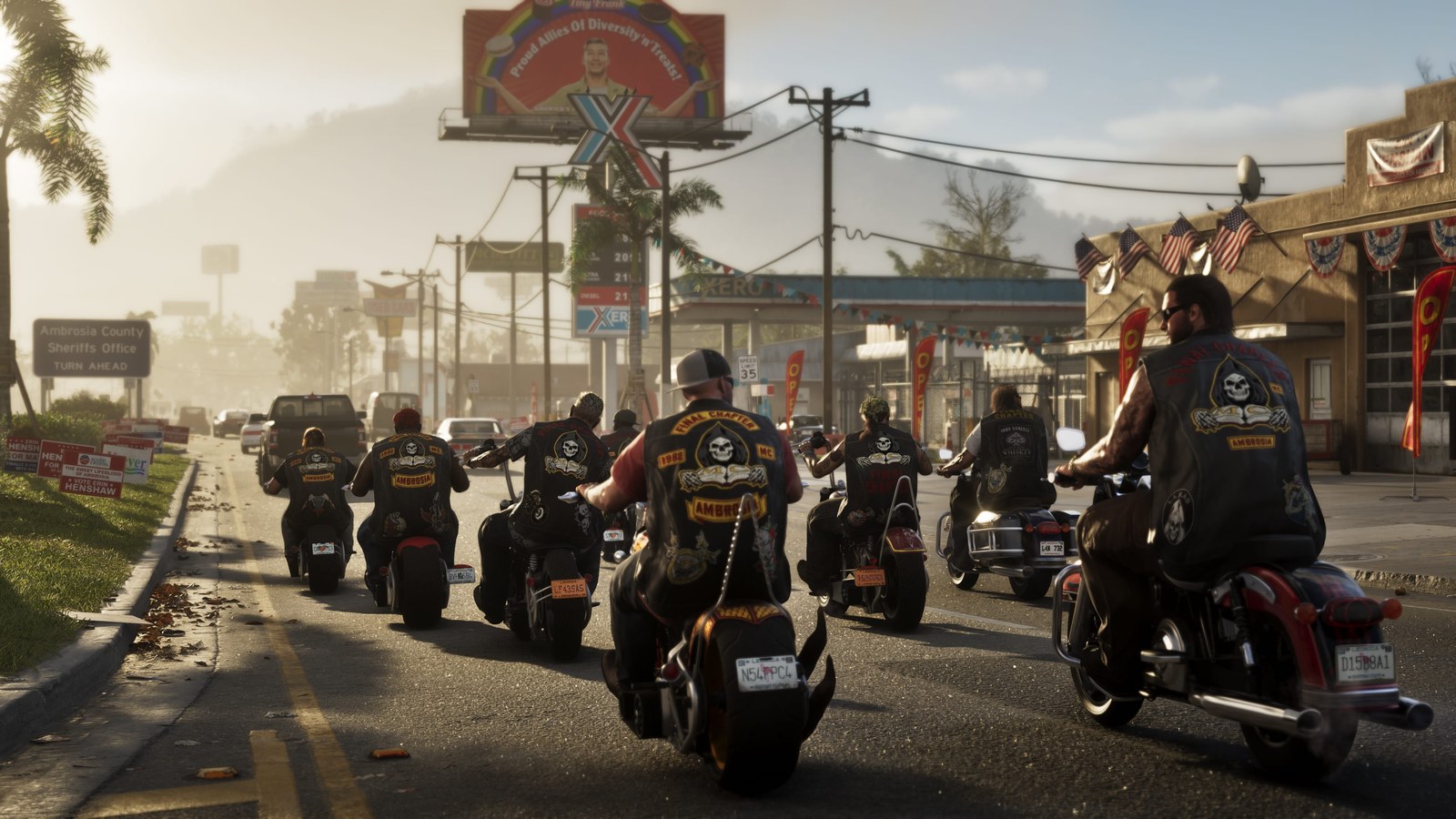 A Xero gas station with fuel prices and traffic in Ambrosia in GTA 6