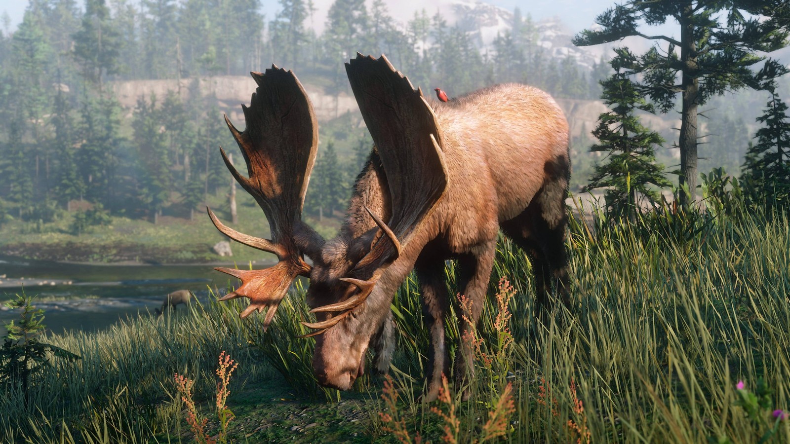 Un alce en el mundo de Red Dead Redemption 2