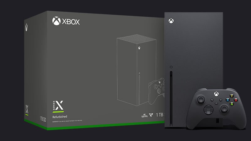 Xbox Series X de 1 TB con su caja y el mando inalámbrico