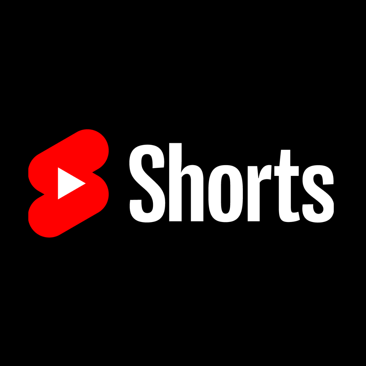 Logotipo de YouTube Shorts en rojo y blanco sobre fondo negro
