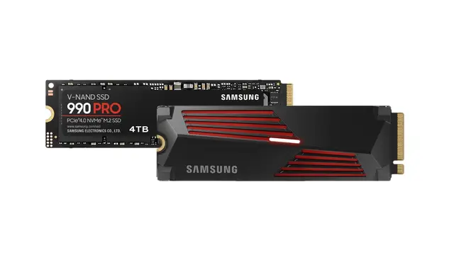 Samsung 990 PRO 4TB SSD, with and without heatsink